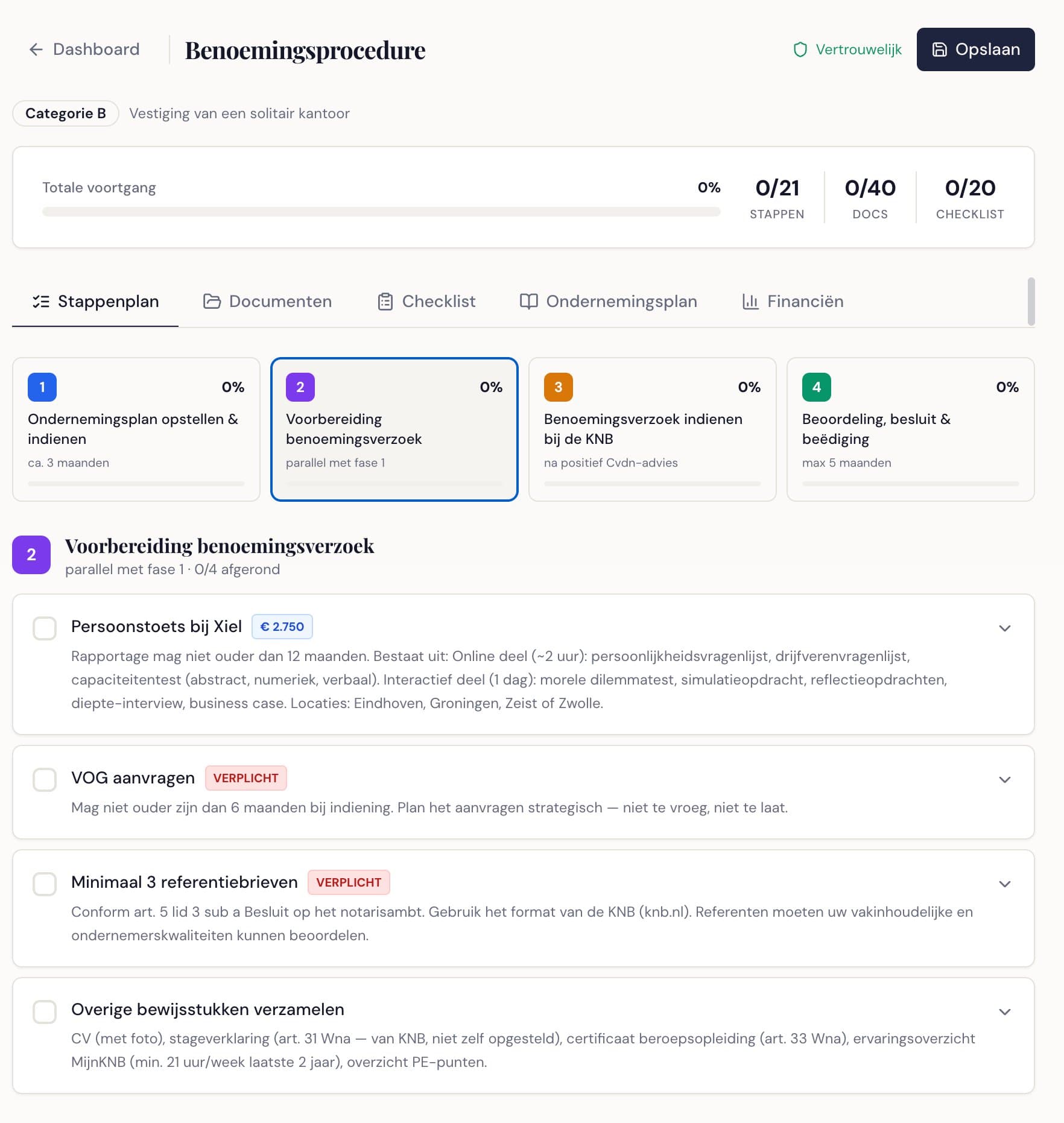Fase 2 — Persoonstoets, VOG, referenties