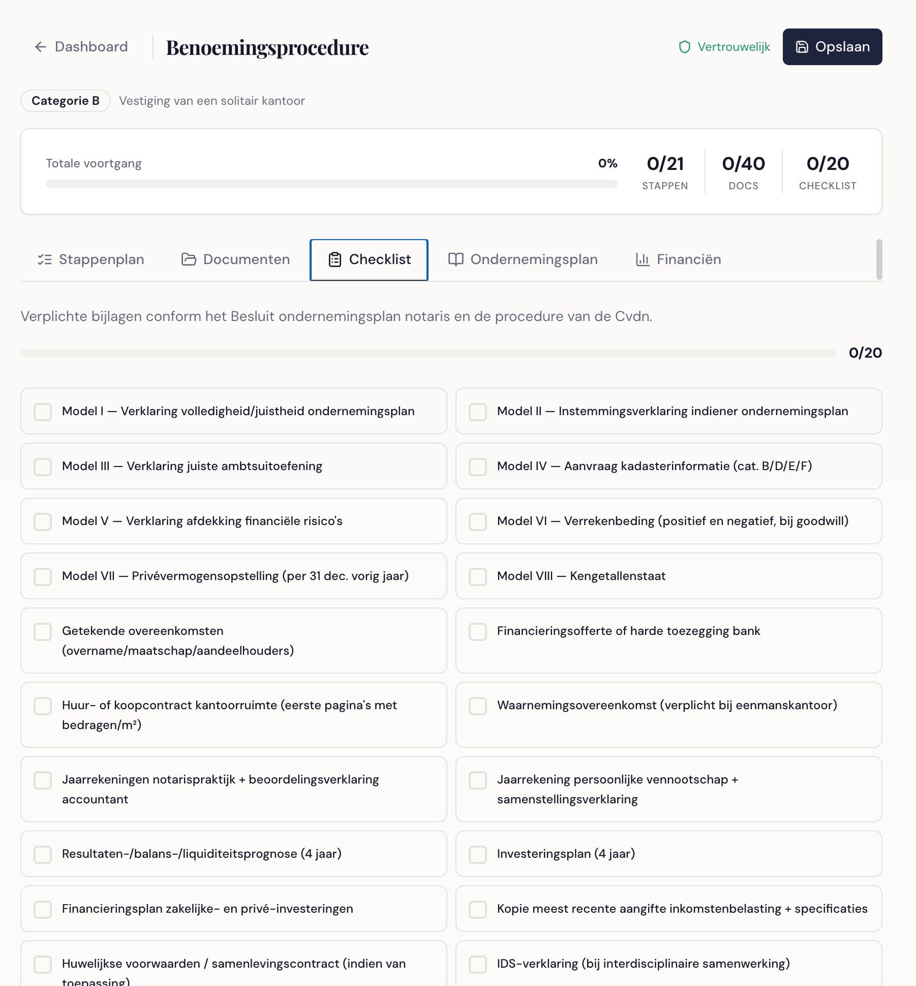 Checklist — 20 items